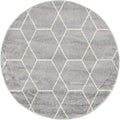 Unique Loom Trellis Frieze Collection Area Rug - Geometric (4 1 Round Light Gray/Ivory)