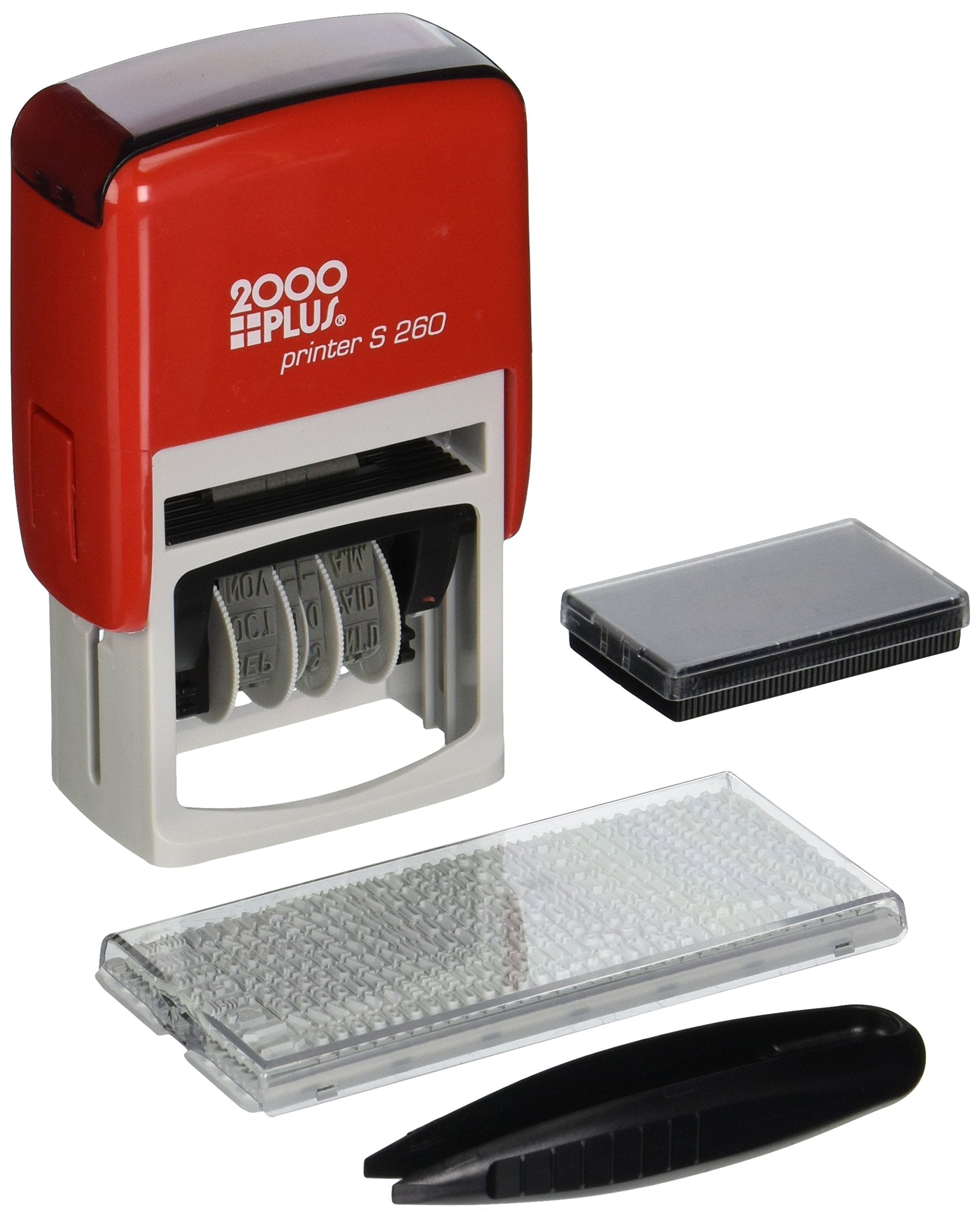 2000 Plus Self-Inking Custom Stamp Kit, 1' X 1-13/16' Impression, Blue And Red Ink (010165)