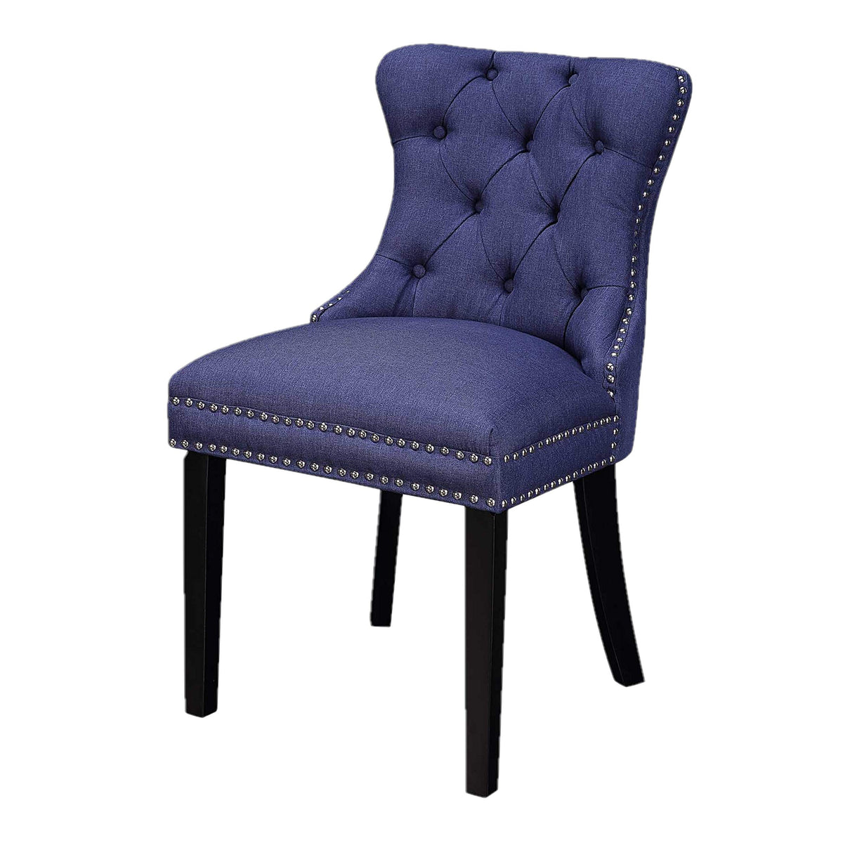 4D Concepts Princess Chair, Blue Linen/Black Legs