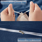 Nestl Navy Blue Duvet Cover King Size - Soft Prewashed King Duvet Cover Set, 3 Piece, With Zipper Closure, 1 Duvet Cover 104X90 Inches And 2 Pillow Shams - No Comforter