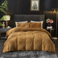 Ivellow Velvet Flannel Duvet Cover King Size Rust Duvet Cover King Velvet Comforter Cover Set Ultra Soft Breathable Cozy Velour