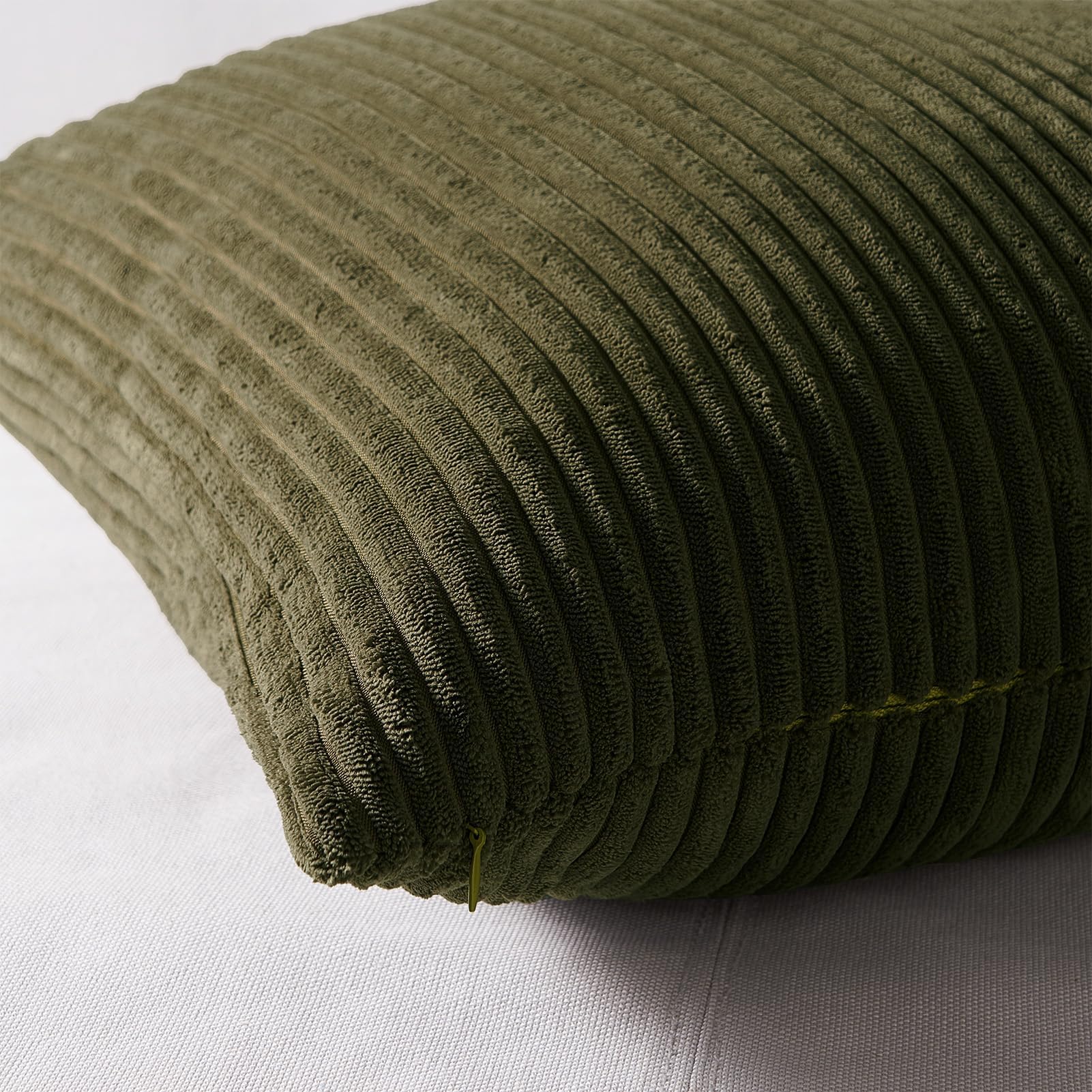 Topfinel Corduroy Throw Pillow Covers Pack Of 2 Gray 16'X16' No Insert With Hidden Zipper | Decorative Cushion Covers For Fall