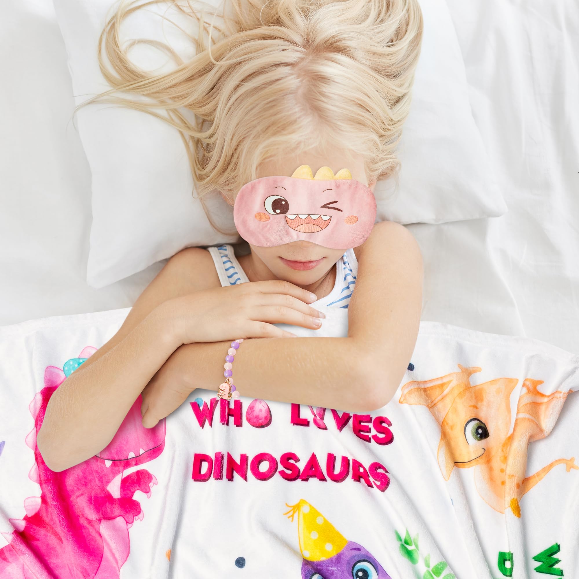 Beyumi Pink Dinosaur Gift For Girls Age 6-8 Birthday Gift Box For 3 4 5 6 7 8 9 10 11 12 Years Old Toddler Girls Basket With Bla