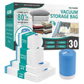 Vacuum Storage Bags with Electric Pump, 30 Pack (3 Jumbo/3 Large/12 Medium/12 Small) Vacuum Seal Space Saver Bags for Clothing, 