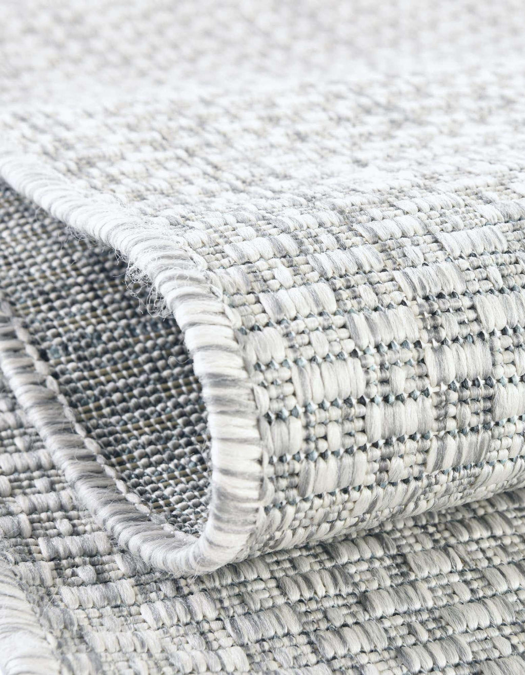 Unique Loom Outdoor Solid Collection Area Rug (7' 10'' X 10' Rectangle Light Gray/Ivory)