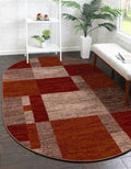 Unique Loom Autumn Collection Area Rug - Providence (5' 1'' x 8' Oval, Multi/ Beige)