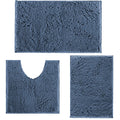 Bathroom Rugs Bath Mats for Batroom Chenillen Bath Rug Set 3 Piece Non-Slip Bath Mats, Absorbent Shaggy Rugs, Machine Wash, Perf