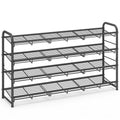 SONGMICS Stackable Shoe Rack, 4 Tier Metal Shoes Rack Storage Shelf, Holds up to 20 Pairs, Adjustable Slanted Shelves Tower Orga
