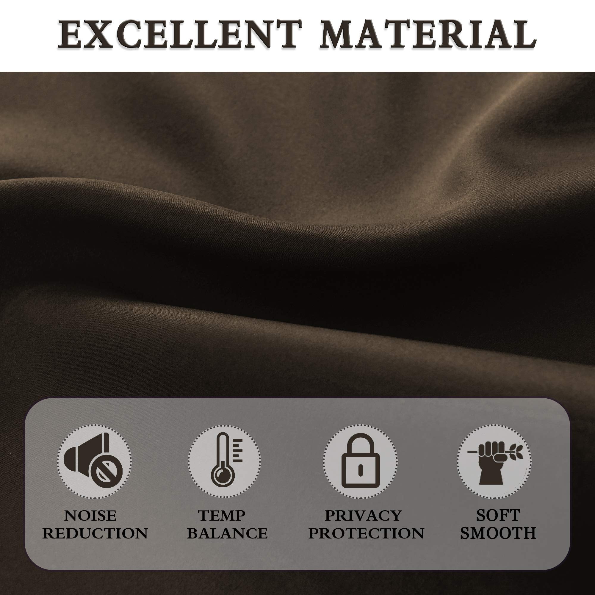 Donren Insulated Curtains Blackout Draperies - Triple Weave Microfiber Home Thermal Insulated Solid Rod Pocket Blackout Curtains