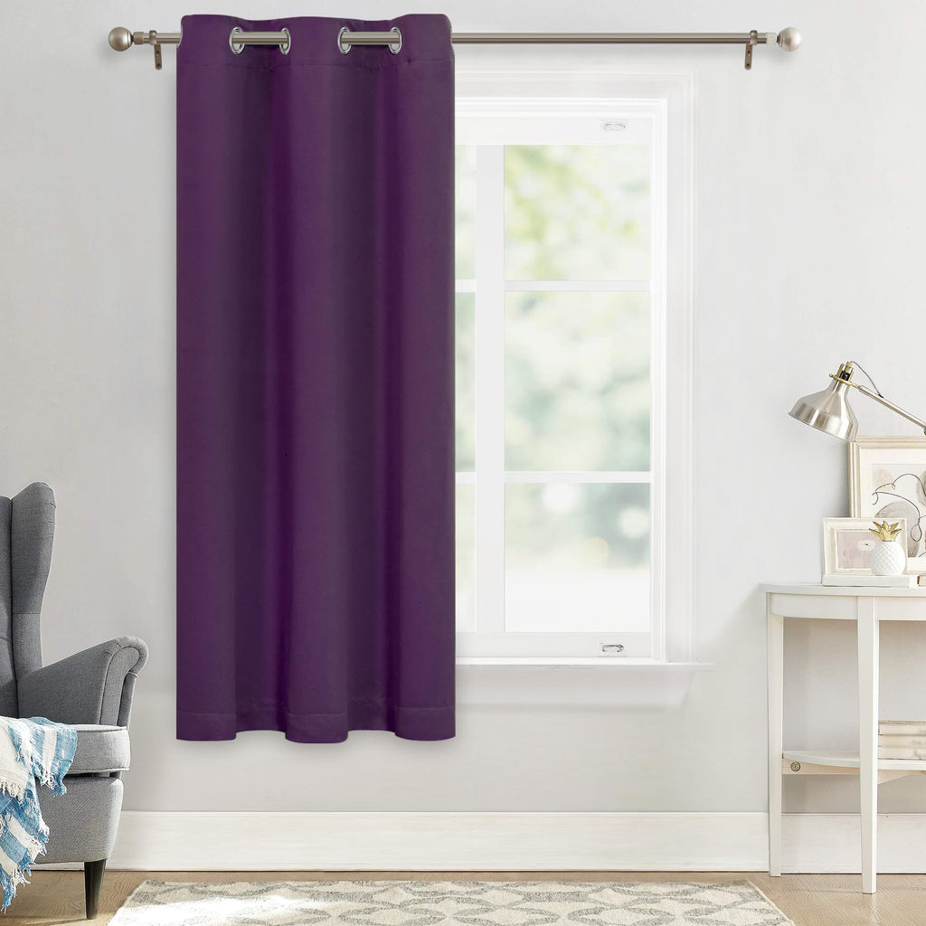 Mysky Home Blackout Curtains For Living Room Thermal Insulated Grommet Curtain Room Darkening Window Panel For Bedroom, 1 Curtain Panel, 42 X 63 Inch, Royal Purple