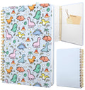Stanoha Cute Spiral Notebook Journal A5 Aesthetic Pretty Floral Design For Women Girls Kawaii With Pocket, 8.5 X 5.7 Inch, Blue