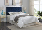 Steve Silver Furniture Regina Queen Blue Velvet Headboard, Modern, Contemporary Or Mid-Century, Bedroom, Soft Velvet Look, 64.2 'L X 50.7' H X 3.15' W, Navy Blue
