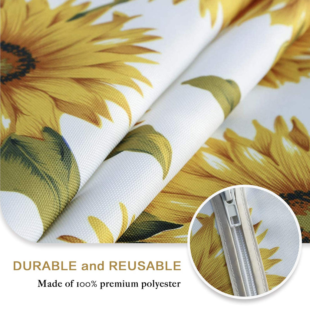 Umineux Outdoor Tablecloth With Umbrella Hole And Zipper, Spring/Summer Waterproof Table Cover For Picnic/Bbq/Garden(60' Round,Sunflower)