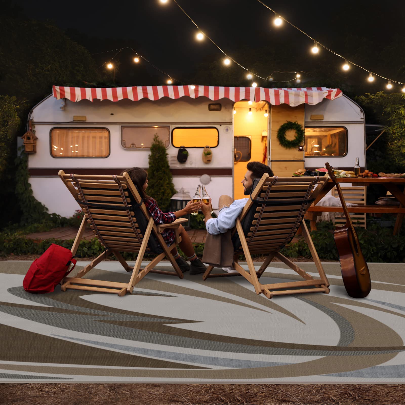 Eez Rv Products 6X9B Reversible/Durable Outdoor Patio/Rv Mats - Perfect For Camping, Beach, Picnic In The Park - (6Ft. X 9Ft., B