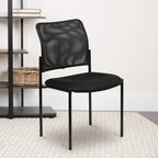 Flash Furniture Jana Comfort Black Mesh Stackable Steel Side Chair