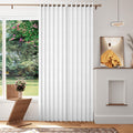 HMYI Full Blackout Memory Trained Pleated Curtains with Magnetic Closure, Room Darkening Window Treatment Panel for Bedroom,Floo