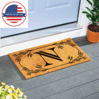 Evergreen Monogram Coir Doormat | Letter N | Front Door Mat For Outdoor Indoor Entrance | 28X16 Inches | Non-Slip Backing Doorwa