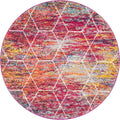 Unique Loom Trellis Frieze Collection Area Rug - Geometric (4 Round, Multi/ Ivory)