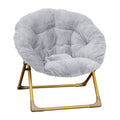 23 Kids Cozy Mini Folding Saucer Chair, Moon Chair, Gray/Soft Gold