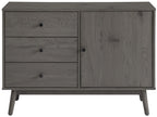 Crosley Furniture Lucas Media Console and Record Player Stand with Storage for Vinyl Records, Gray