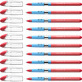 Schneider Slider Basic Xb (Extra Broad) Ballpoint Pen, 1.4 Mm, Light Blue Barrel, Red Ink, Box Of 10 Pens (151202)