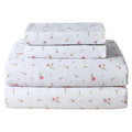 Softan Pink Flower Sheets For King Size Bed Floral Sheet Set - 4 Piece Microfiber Patterned Fitted Sheets King With 15' Deep Po