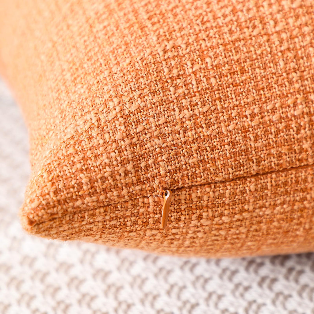 Otostar Linen Throw Pillow Covers Set Of 2 Decorative Square Pillowcases Cushion Covers 16X16 Inch For Home Decor Sofa Bedroom Car 40 X 40 Cm Coral