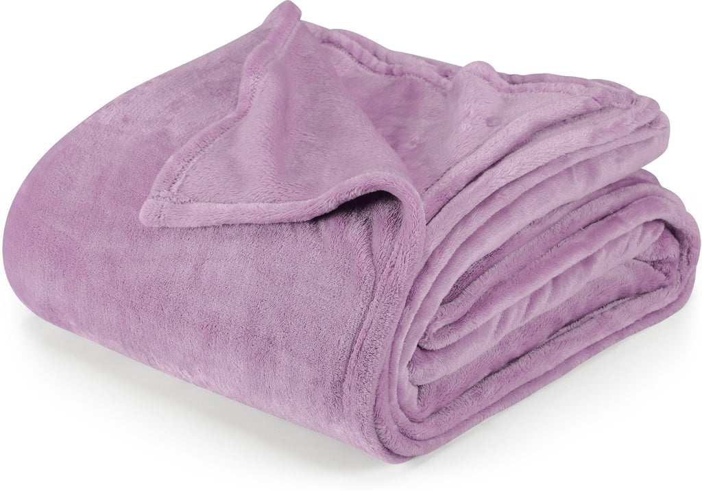 Utopia Bedding Lilac Fleece Blanket California King Size Lightweight Fuzzy Soft Anti-Static Microfiber Bed Blanket (102X96 Inch)
