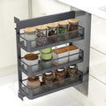 Plantex Pull Out Cabinet Organizer/Kitchen Cabinet Side Mounted Bottle Pull Out Unit/3Tier Organizer With Soft Close/HeavyDuty