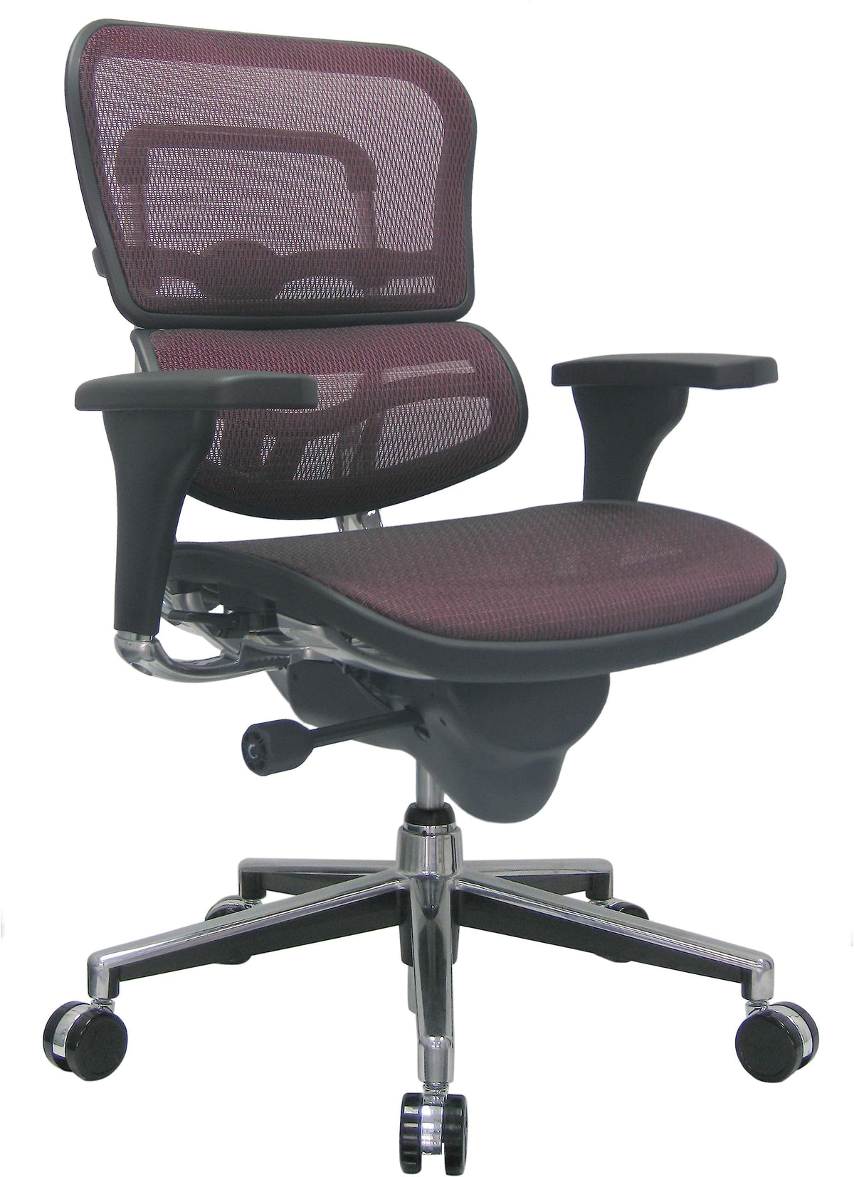 Raynor Eurotech Ergo Human Mesh Mid Back Task Chair, Plum Red