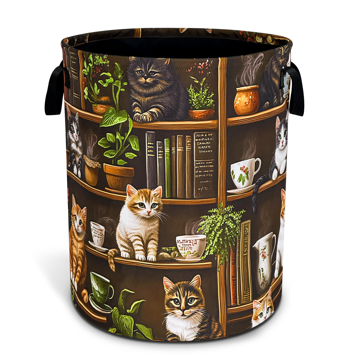 Cute Cat Laundry Basket Bookshelf Animal Oxford Cloth Laundry Hamper