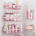 Liuoud Shower Caddy 5 Pack, Bathroom Shower Organizer Rack for Inside Shower, Adhesive Shower Shelf, Shampoo Holder, Shower Bask