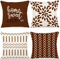 Ycoll Pillow Covers 20X20 Modern Sofa Throw Pillow Cover, Decorative Outdoor Linen Fabric Pillow Case For Couch Bed Car (Coffee,