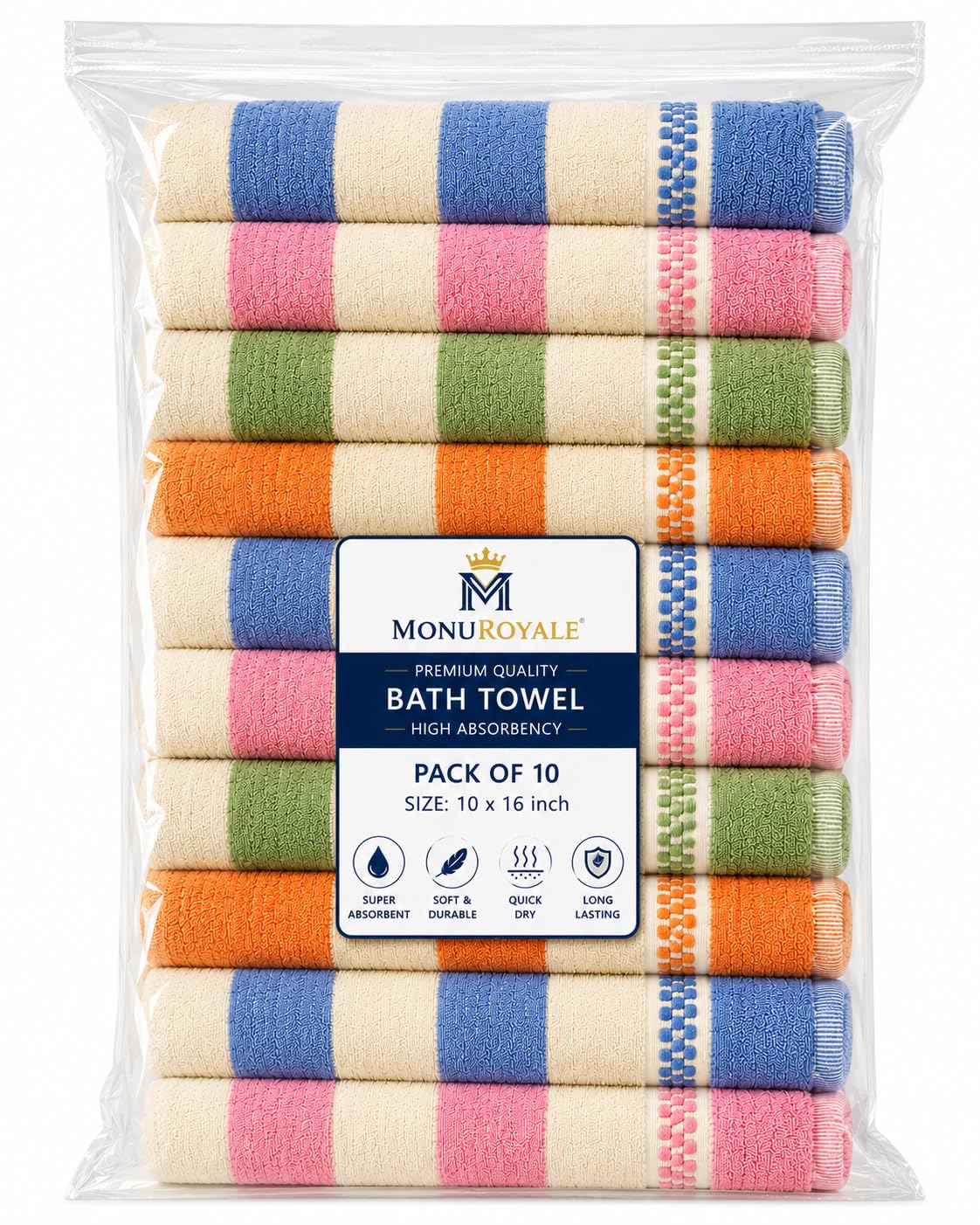 Cotton Hand Towels Set, 10 x 16 Inch Soft Absorbent Face Towels, Kitchen Towels, Bathroom Hand Towels, Wash Cloths for Home, Gym