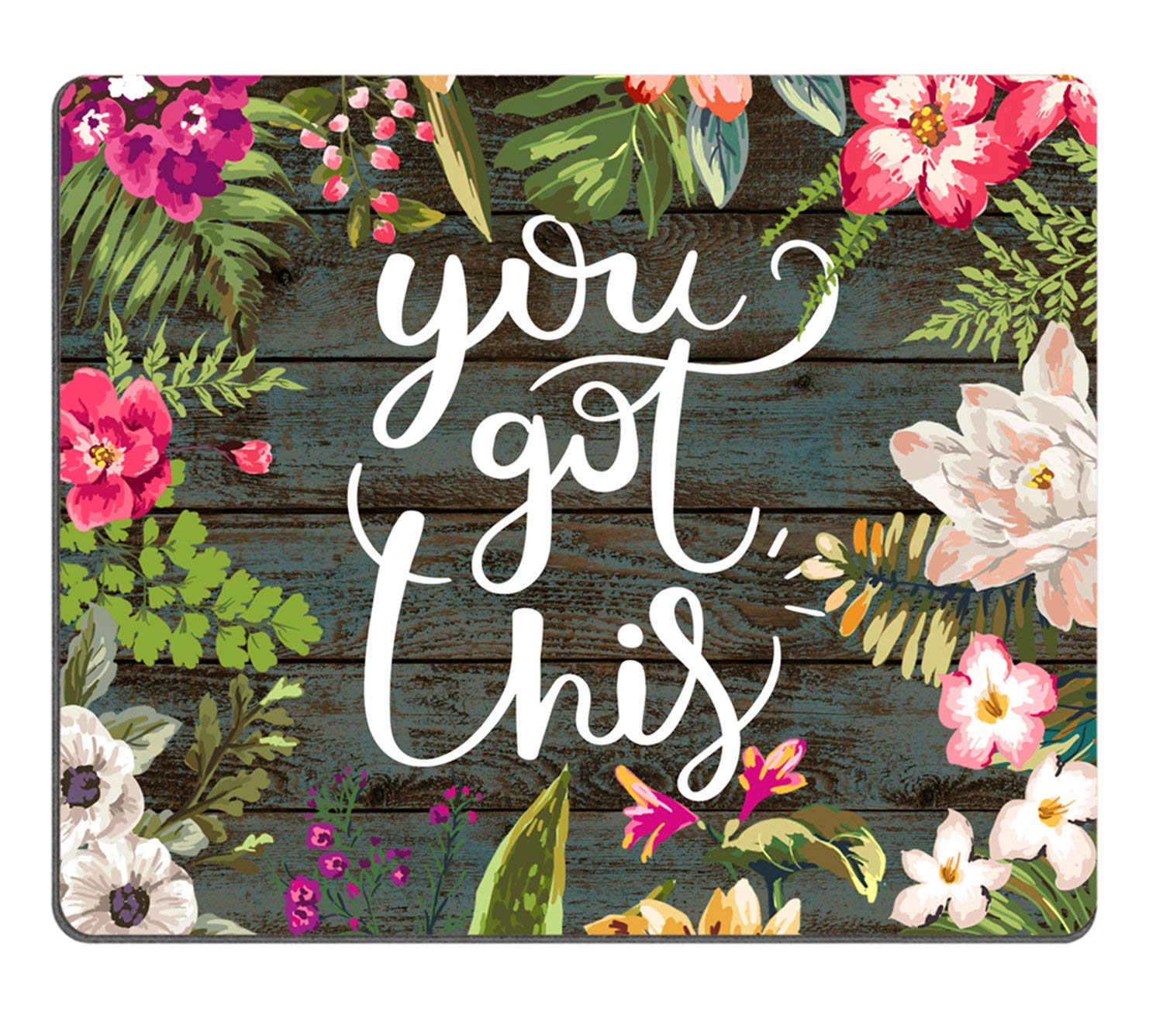 Pingpi Floral Mouse Pad Motiavation Quote You Got This Neoprene Inspirational Quote Mousepad Office Space Decor Home Office Comp