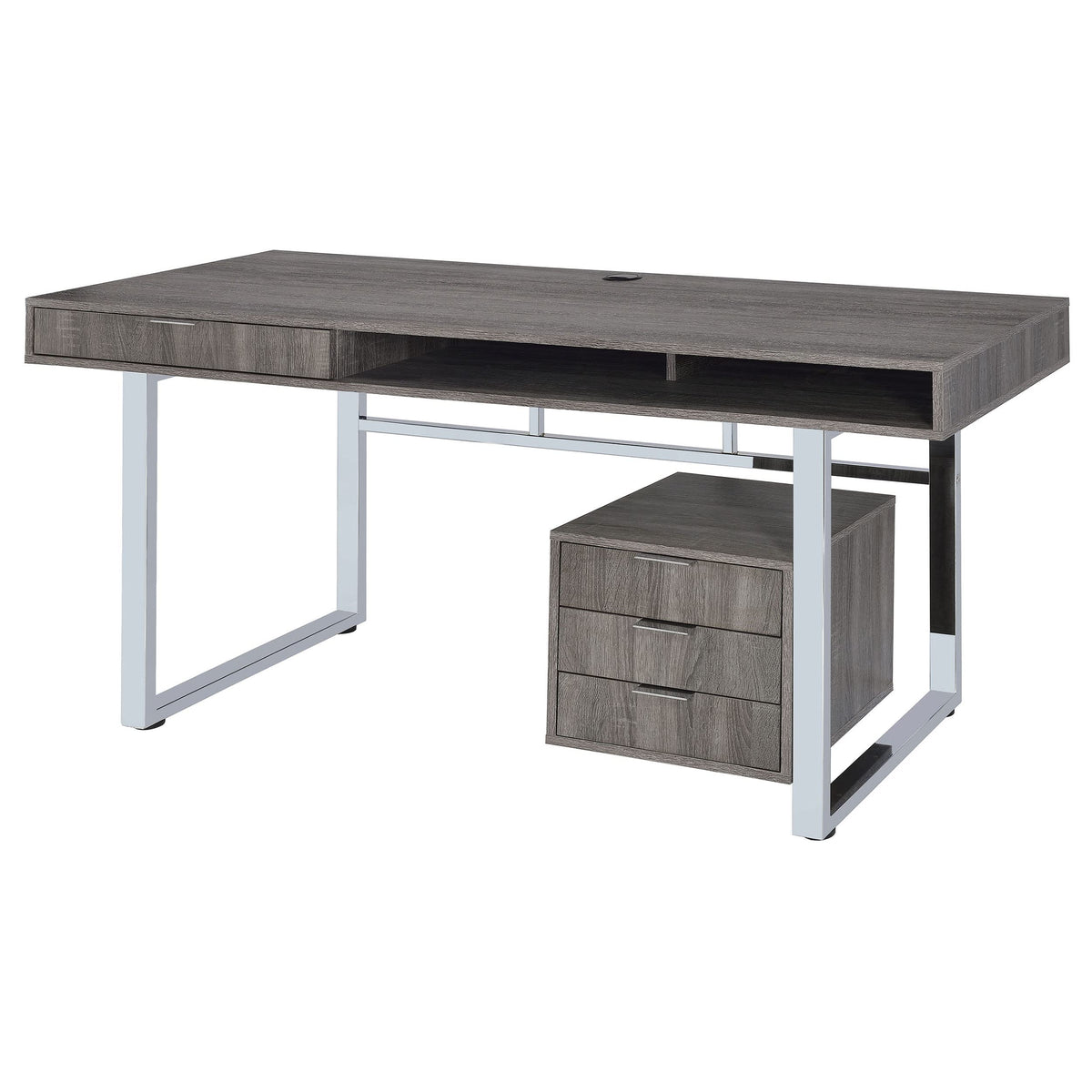 Coaster Furniture 4-Drawer Writing Desk Weathered Grey 801897