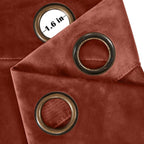 Lazzzy Orange Velvet Curtains Room Darkening Thermal Insulated Curtains 108 Inch Length Window Drapes For Bedroom Living Room Super Soft Luxury Grommetwindow Treatment 2 Panels, Rust Red
