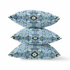 HomeRoots Blue White Black Sapphire White Cloverleaf Boho Suede Throw Pillow