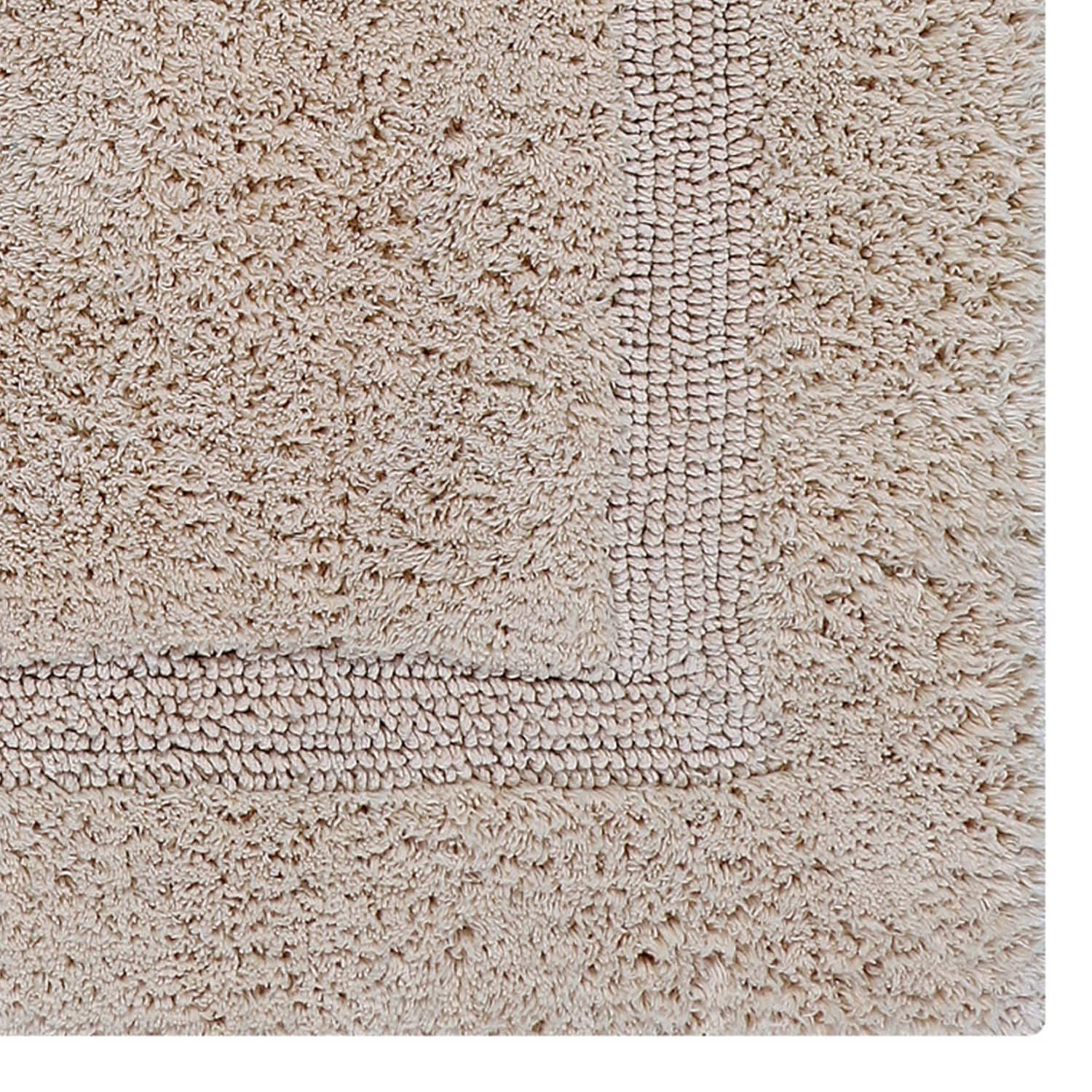 Better Trends 100% Cotton Lux Collection Bath Mats, White Bath Mat - Tufted, Reversible & Absorbent & Machine Washable Bath Mats