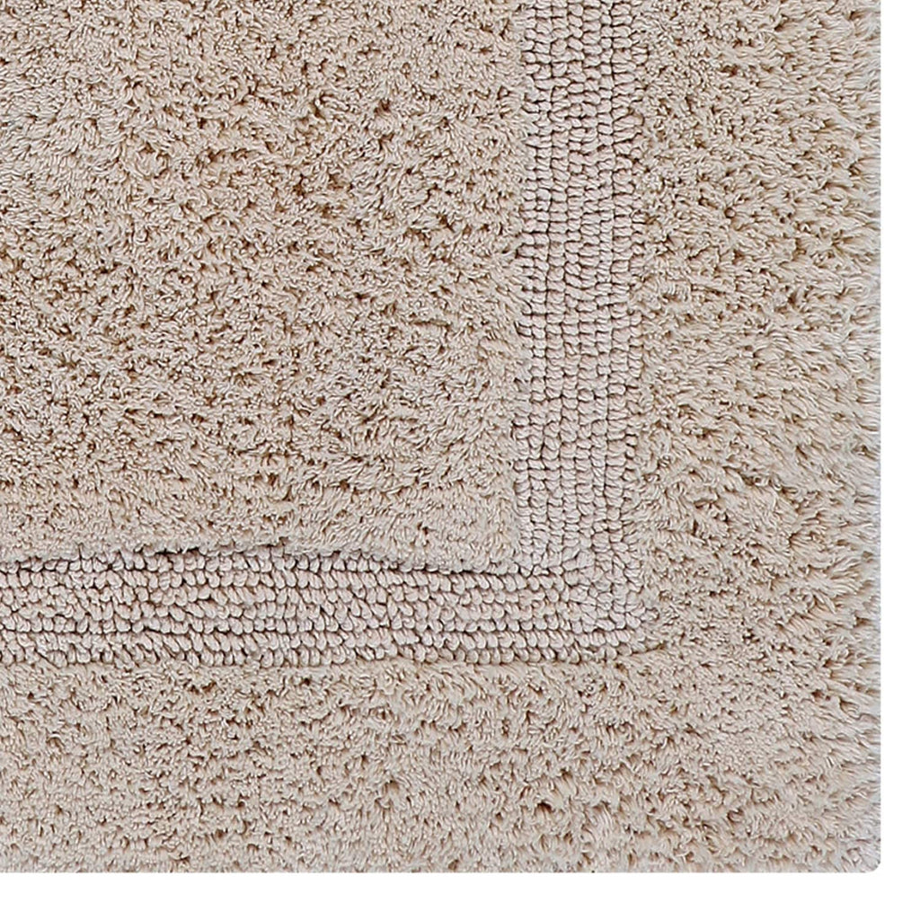 Better Trends 100% Cotton Lux Collection Bath Mats, White Bath Mat - Tufted, Reversible & Absorbent & Machine Washable Bath Mats