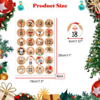 Howaf 192Pcs Christmas Advent Stickers 1-24 Christmas Number Stickers Round Kraft Christmas Countdown Stickers Diy Advent Calend
