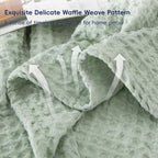 Phf Ultra Soft Waffle Weave Throw Blanket 50'X 60'- Washed Lightweight Breathable Cozy Woven Blanket For Bed - Aesthetic Decor For Couch Bedding Sofa Home Car - Sage Green/Mint Green