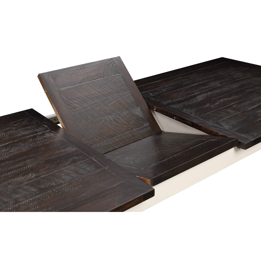 Wallace & Bay Maddox Dining Table, 78 inch, Brown & Distressed White