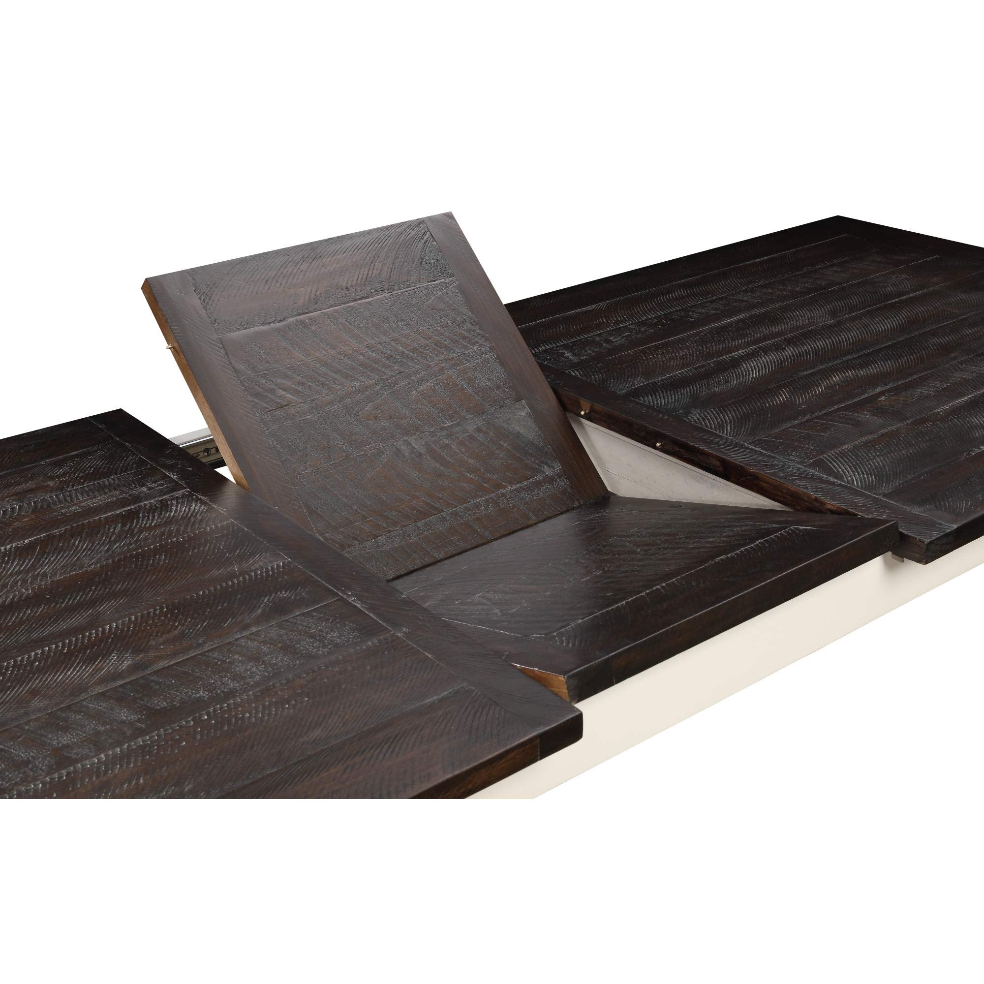 Wallace & Bay Maddox Dining Table, 78 inch, Brown & Distressed White