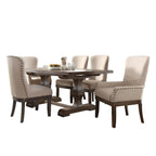 Acme Landon Square Wooden Top Dining Table in Salvage Brown