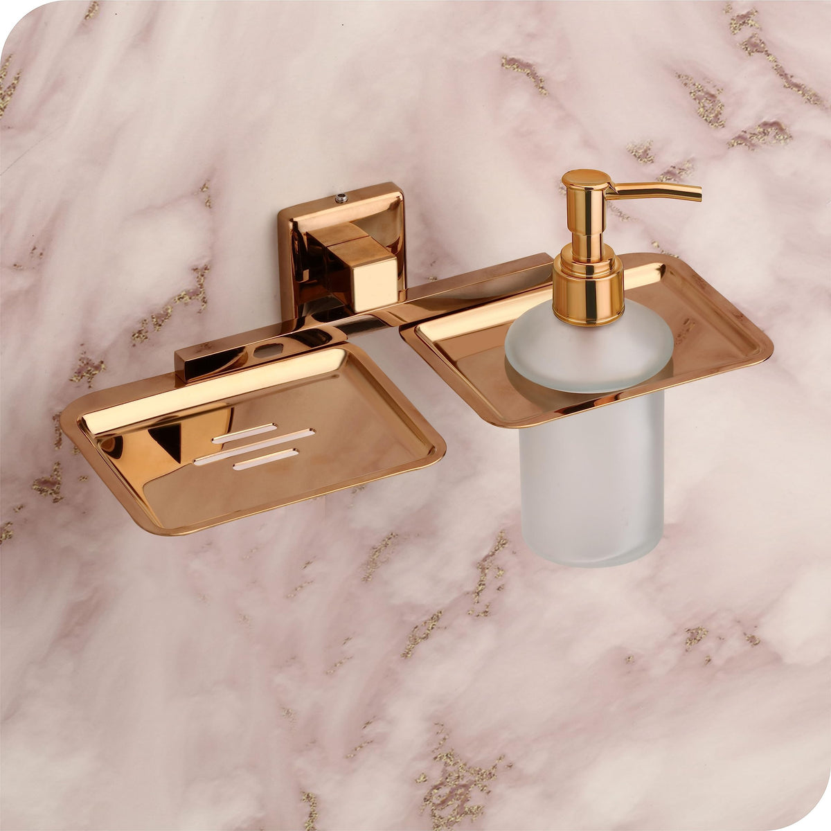 ORCE BATH ARTICLE Liquid soap Dispenser with soap case Holder for washbasin Liquid Dispenser and saop Dish for Bathroom soap Hol