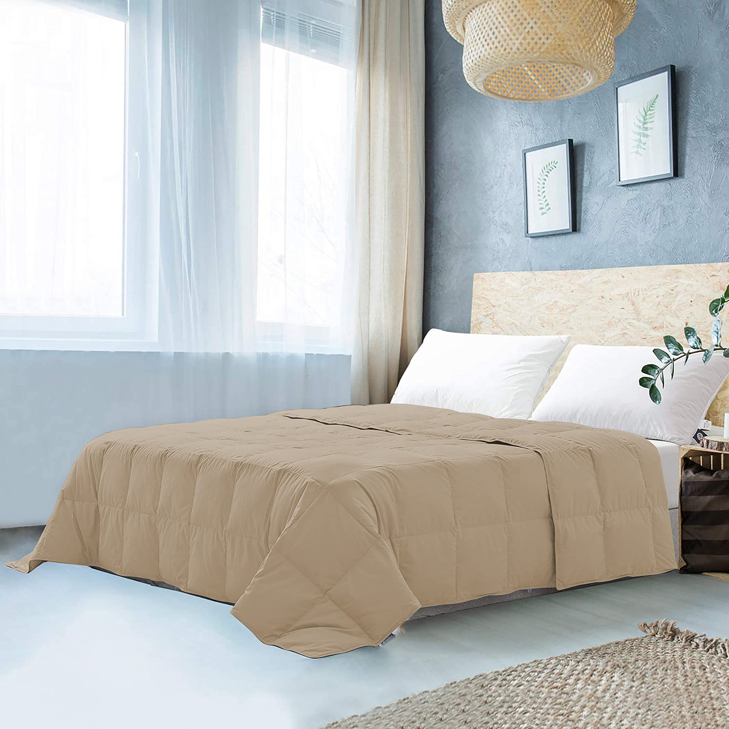 Edmund Microfiber 250 Gsm All Season Comforter (90 X 90 Inches/228Cm X 228Cm) Comforter/Blanket/Quilt/Rajai  Queen Size|Beige