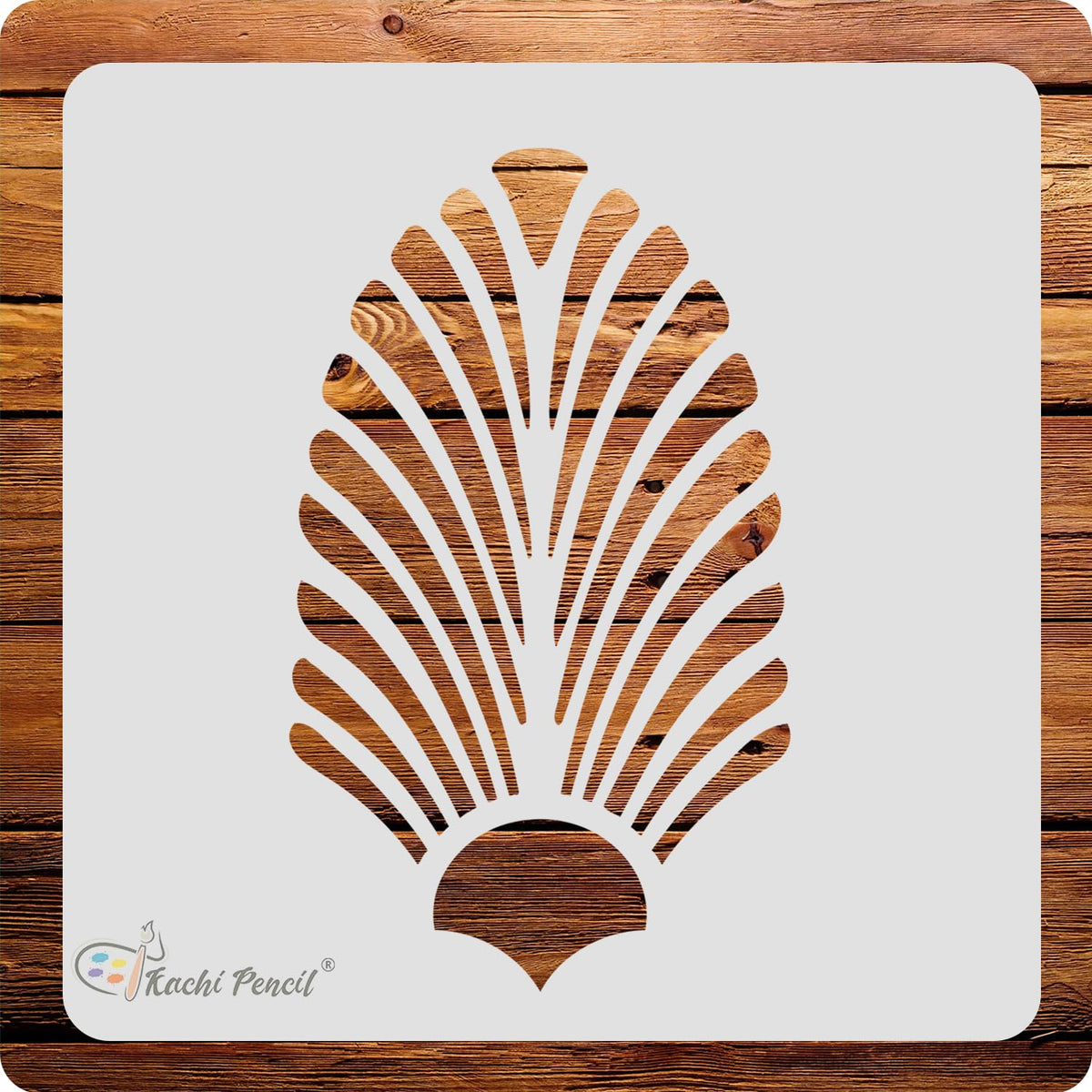 Kachi Pencil Design Pattern Craft Stencil for Art and Painting, Size 6 x 6 inch Reusable Stencil for Painting, Fabric, Glass, Wa