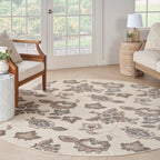 Nourison Aloha Indoor-Outdoor Beige 7?0?X Round Area Rug, Easy Cleaning, Non Shedding, Bed Room, Living Room, Dining Room, Backyard, Deck, Patio (8 Round)
