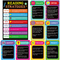 Tevxj 10 Pieces Reading Strategies Posters Educational Bulletin Board Set For Classroom Laminated Grammar Posters For Elementary